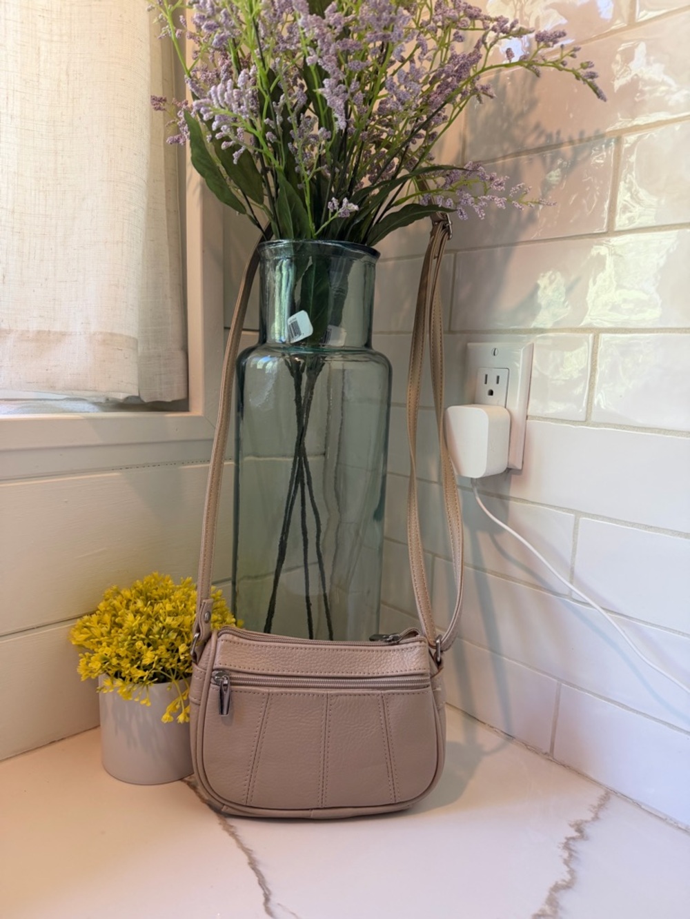 Taupe Crossbody Bag Neutral Minimalist Everyday Shoulder Purse